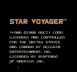 Star Voyager (USA) Title Screen